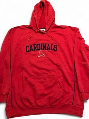 Vintage Lee Sport St Louis Cardinals Red Embroidered Hoodie Sweatshirt XL XXL